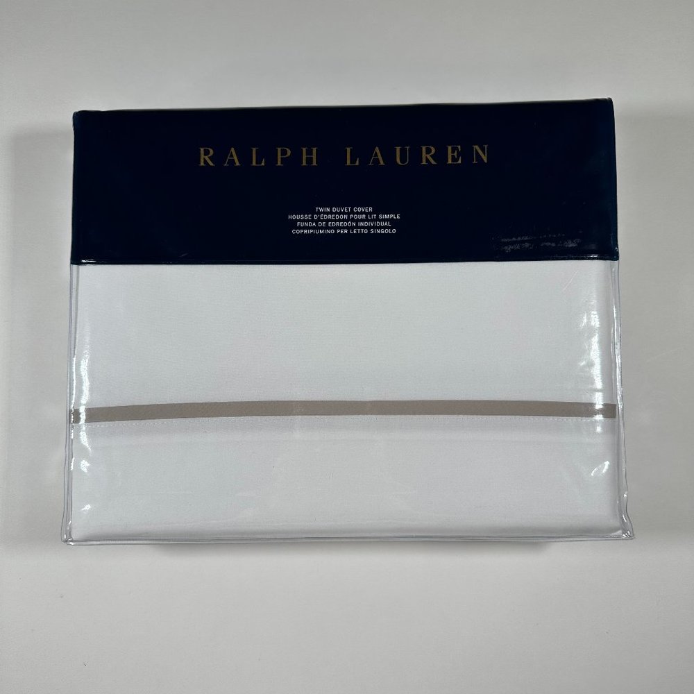 ralph lauren twin duvet cover - cotton - 66x86 in - new